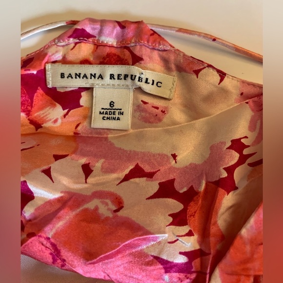 banana republic Y2K early 2000's, silk pink floral midi sheath  Flow dres… - Picture 6 of 12